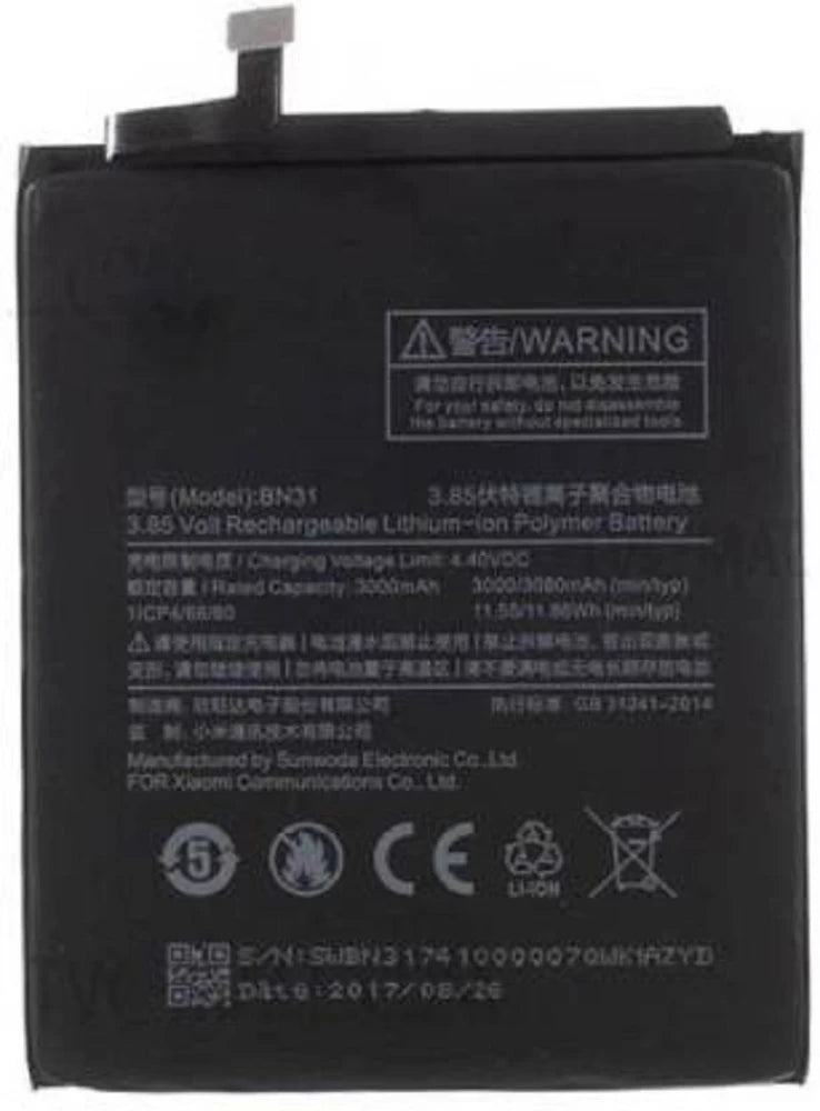 Batterie BN31  Xiaomi Redmi Mi A1 / Mi 5X / Note 5A / S2 / Y1 / Y1 Lite